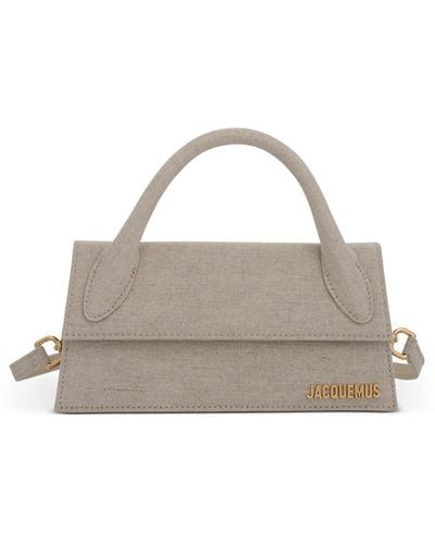 Jacquemus Le Chiquito Long Leather Bag, Light, 100% Linen - Gray