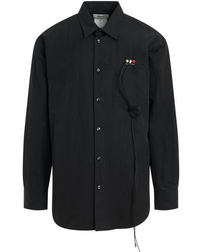 Doublet 'Rca Cable Embroidery Shirt, Long Sleeves, , 100% Cotton, Size: Small - Black