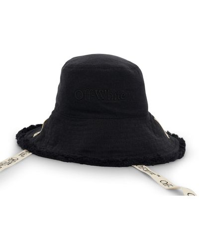 Off-White c/o Virgil Abloh Off- Strings Oversize Bucket Hat, , 100% Cotton - Black