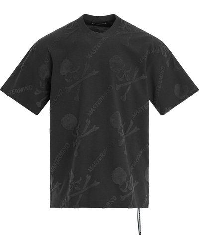Mastermind Japan Pile Monogram T-Shirt, , 100% Cotton, Size: Large - Black