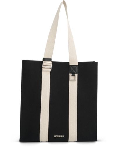 Jacquemus Le Cabas Cuerda Tote Bag, , 100% Cotton - Black