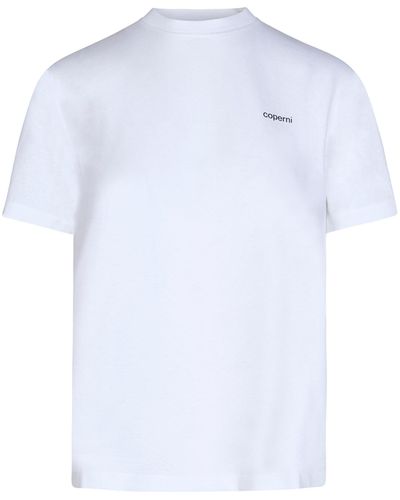 Coperni Logo Boxy T-Shirt, Short Sleeves, Optic, 100% Cotton - White