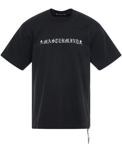 Mastermind Japan 'Rubbed Logo T-Shirt, Round Neck, Short Sleeves, , 100% Cotton, Size: Small - Black