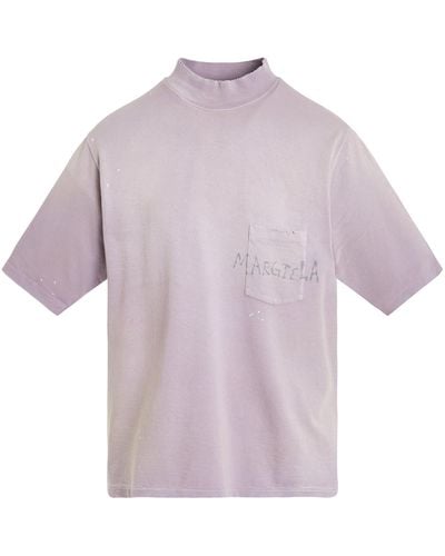 Maison Margiela Logo Oversized T-Shirt, Short Sleeves, , 100% Cotton - Purple