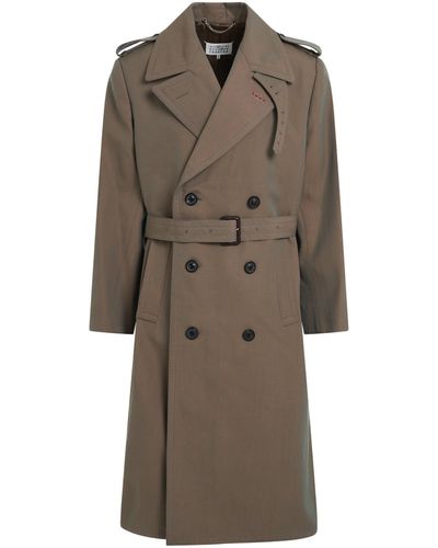 Maison Margiela Double Breasted Trench Coat, Long Sleeves, , 100% Viscose - Brown