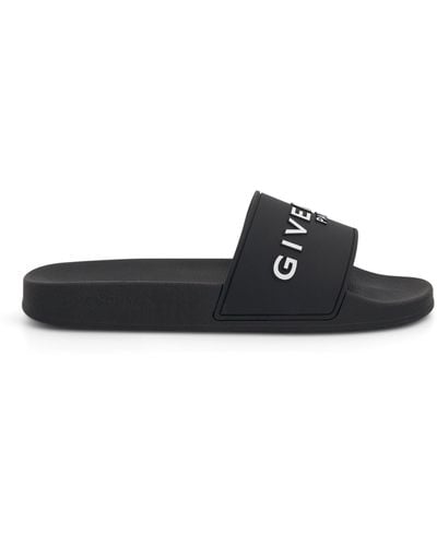 Givenchy Logo Flat Sandals, , 100% Polyurethane - Black