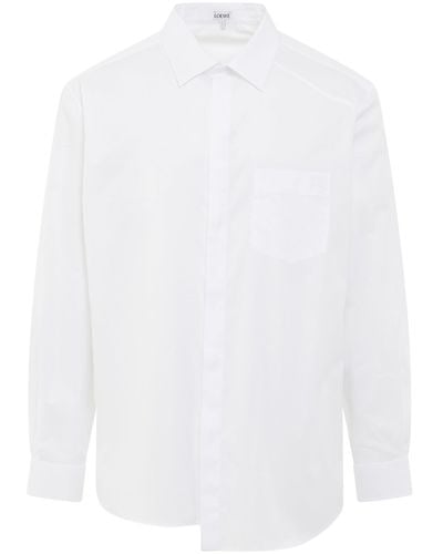 Loewe Asymmetric Shirt, Long Sleeves, , 100% Cotton - White