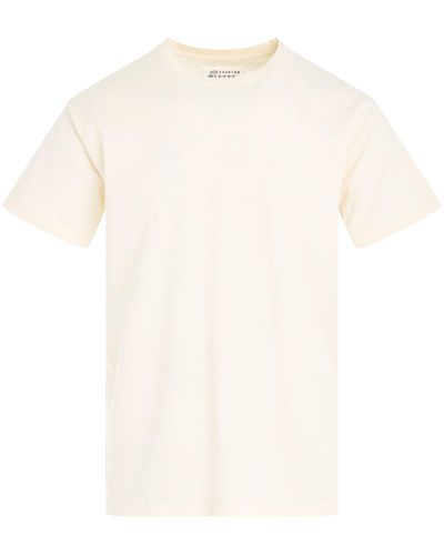 Maison Margiela Faded Logo Relaxed Fit T-Shirt, Short Sleeves, , 100% Cotton - White