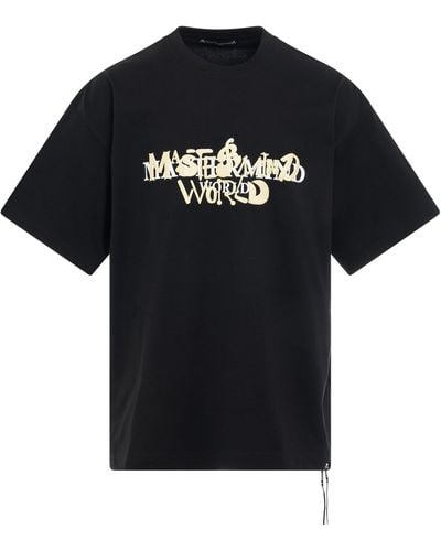 Mastermind Japan Embossed Word T-Shirt, Short Sleeves, , 100% Cotton, Size: Medium - Black