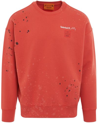 A_COLD_WALL* X 'Acw X Timberland Sweatshirt, Long Sleeves, Volt, 100% Cotton, Size: Small - Red