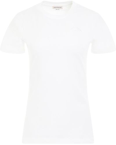 Alexander McQueen Organic Stretch Jersey Fitted T-Shirt, Short Sleeves, , 100% Cotton - White