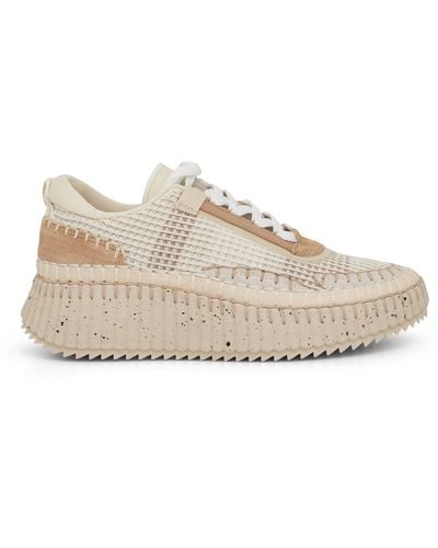 Chloé Nama Recycled Mesh Trainers, Pearl, 100% Rubber - Natural