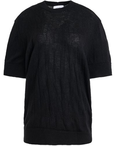 Helmut Lang Crushed Knit T-Shirt, Short Sleeves, , 100% Polyester - Black