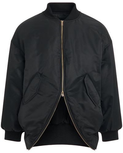 we11done 'Padded Two-Way Zipper Bomber Jacket, Long Sleeves, , 100% Nylon, Size: Small - Black