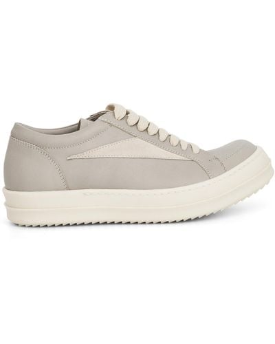 Rick Owens Vintage Leather Sneakers, , 100% Rubber - White
