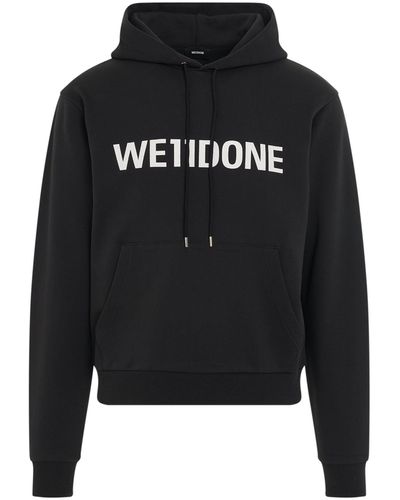 we11done 'Basic Logo Fitted Hoodie, Long Sleeves, , 100% Cotton, Size: Small - Black