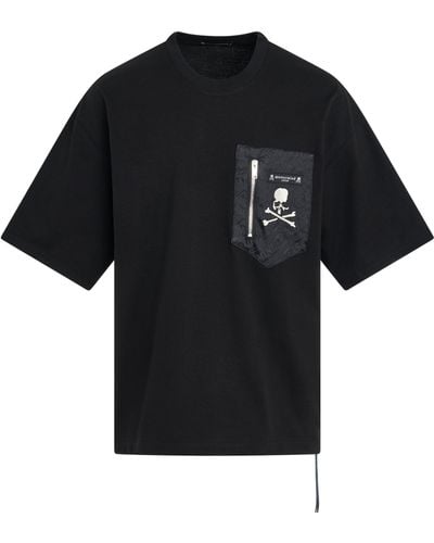 Mastermind Japan Pocket Boxy Fit T-Shirt, Short Sleeves, , 100% Cotton, Size: Medium - Black