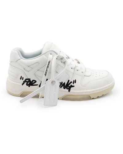Off-White c/o Virgil Abloh Off- Out Of Office Trainers "For Walking", /, 100% Leather - White