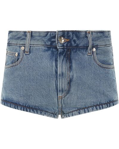Off-White c/o Virgil Abloh Off- Puffy Mini Shorts, , 100% Cotton - Blue
