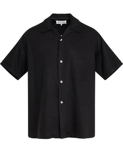 Maison Margiela Light Rayon Short-Sleeved Shirt, Short Sleeves, , 100% Polyester - Black