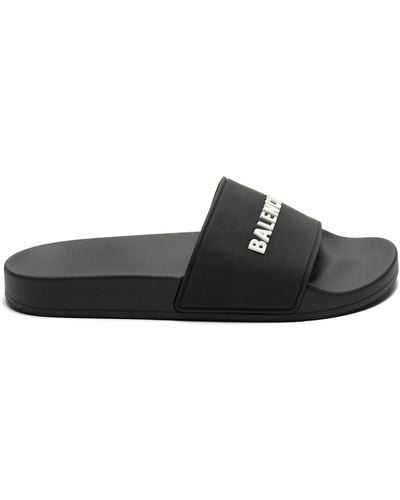 Balenciaga 3D Logo Pool Slide Sandals, /, 100% Tpu - Black