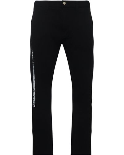 Facetasm Barcode Print Sweat Pants, , 100% Cotton - Black
