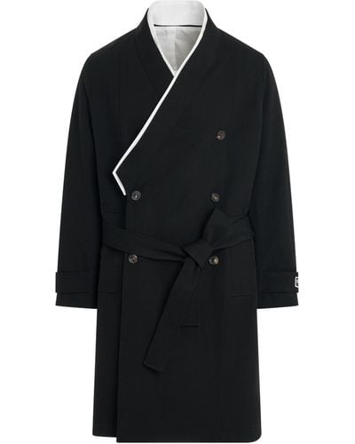 KENZO Kimono Coat, Long Sleeves, , 100% Cotton - Black