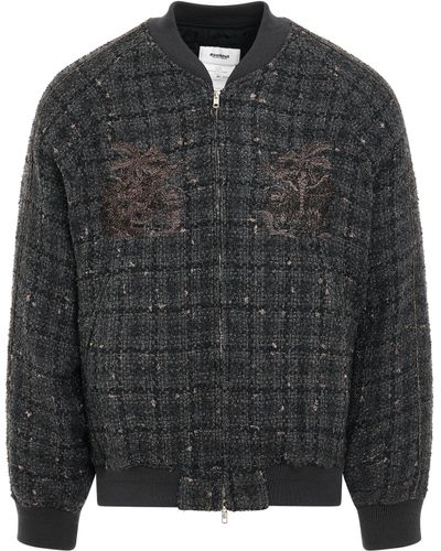 Doublet 'Tweed Souvenir Jacket, Long Sleeves, , 100% Cupro, Size: Small - Black