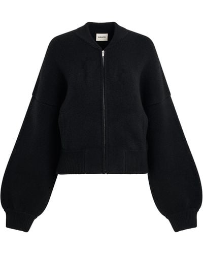 Khaite 'Rhea Jacket, Long Sleeves, , 100% Cashmere, Size: Small - Black