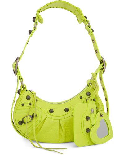 Balenciaga Le Cagole Shoulder Bag Xs, Neon, 100% Lambskin - Green