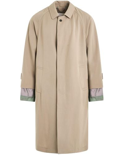 Maison Margiela Cotton Trench Coat, Long Sleeves, , 100% Virgin Wool - Natural