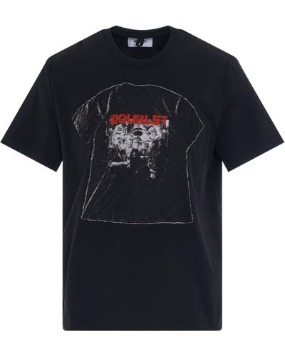 Doublet Photo Stitch T-Shirt, , 100% Cotton, Size: Medium - Black