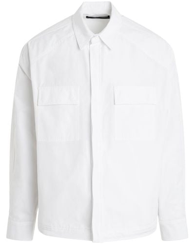 Juun.J Front Pocket Hem String Shirt, Long Sleeves, , 100% Cotton - White