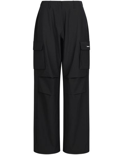 Coperni Tailored Wide Leg Cargo Trousers, , 100% Polyester - Black