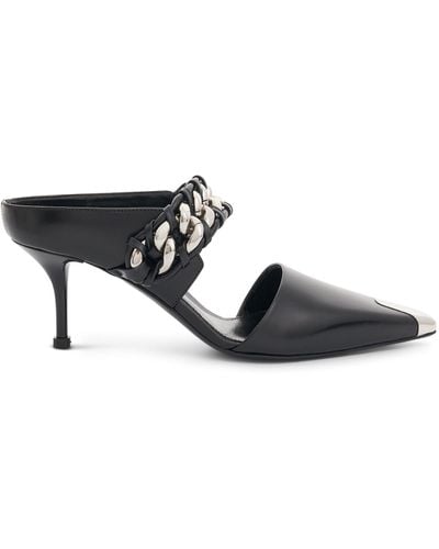 Alexander McQueen Chain Link Leather Pumps, /, 100% Calf Leather - Black