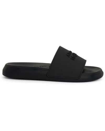 Alexander McQueen Oversized Pool Slide Sandals, , 100% Rubber - Black