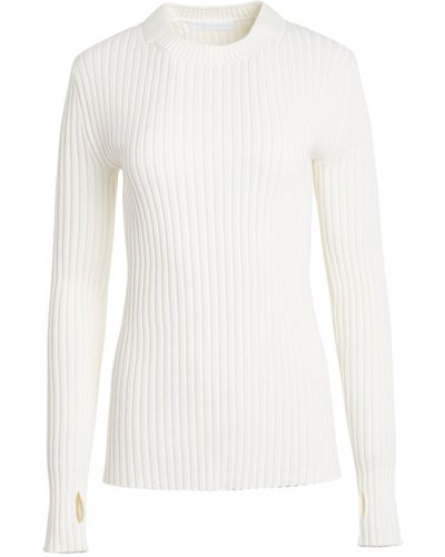Helmut Lang Strap Crew Neck, Long Sleeves, , 100% Cotton - White