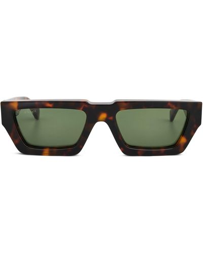 Off-White c/o Virgil Abloh Off- Manchester Sunglasses, Havana, 100% Acetate - Green