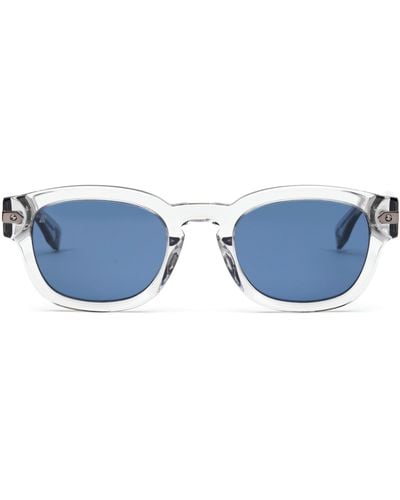 Hublot Crystal Rounded Key Sunglasses With Solid Lens - Blue