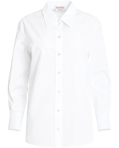 Alexander McQueen Pique Cotton Shirt, Long Sleeves, , 100% Cotton - White