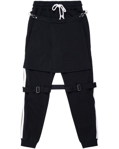 Facetasm Bondage Sweatpants Contrasting Stripe, , 100% Polyester - Black