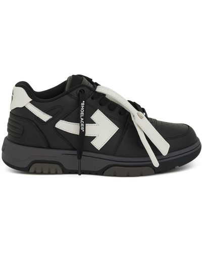Off-White c/o Virgil Abloh Off- Out Of Office Leather Sneakers, , 100% Leather - Black