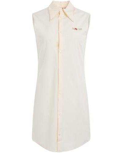 Marni Poplin Shirt Dress, Antique, 100% Cotton - White