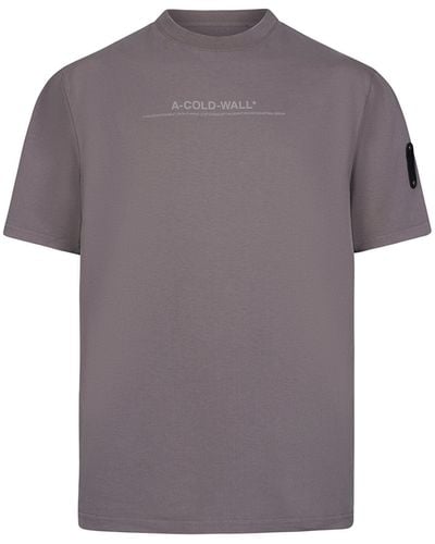 A_COLD_WALL* 'Discourse T-Shirt, Short Sleeves, Slate, 100% Cotton, Size: Small - Purple