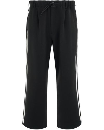 Y-3 '3 Stripe Straight Track Trousers, /Off, Size: Small - Black