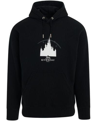 Givenchy Disney Castle Slim Fit Hoodie, Long Sleeves, , 100% Cotton - Black