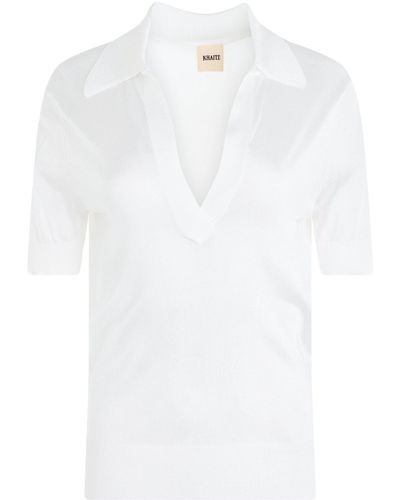Khaite Julita Top, Short Sleeves, , 100% Viscose - White
