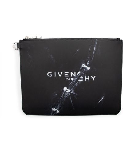 Givenchy Ring Large Zipped Pouch, , 100% Calfskin Leather - Black