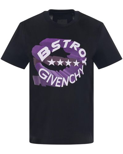 Givenchy 'Bstroy Circle Logo Slim Fit T-Shirt, Short Sleeves, , 100% Cotton, Size: Small - Blue