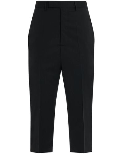 Rick Owens Light Wool Astaires Cropped Trousers, , 100% New Wool - Black
